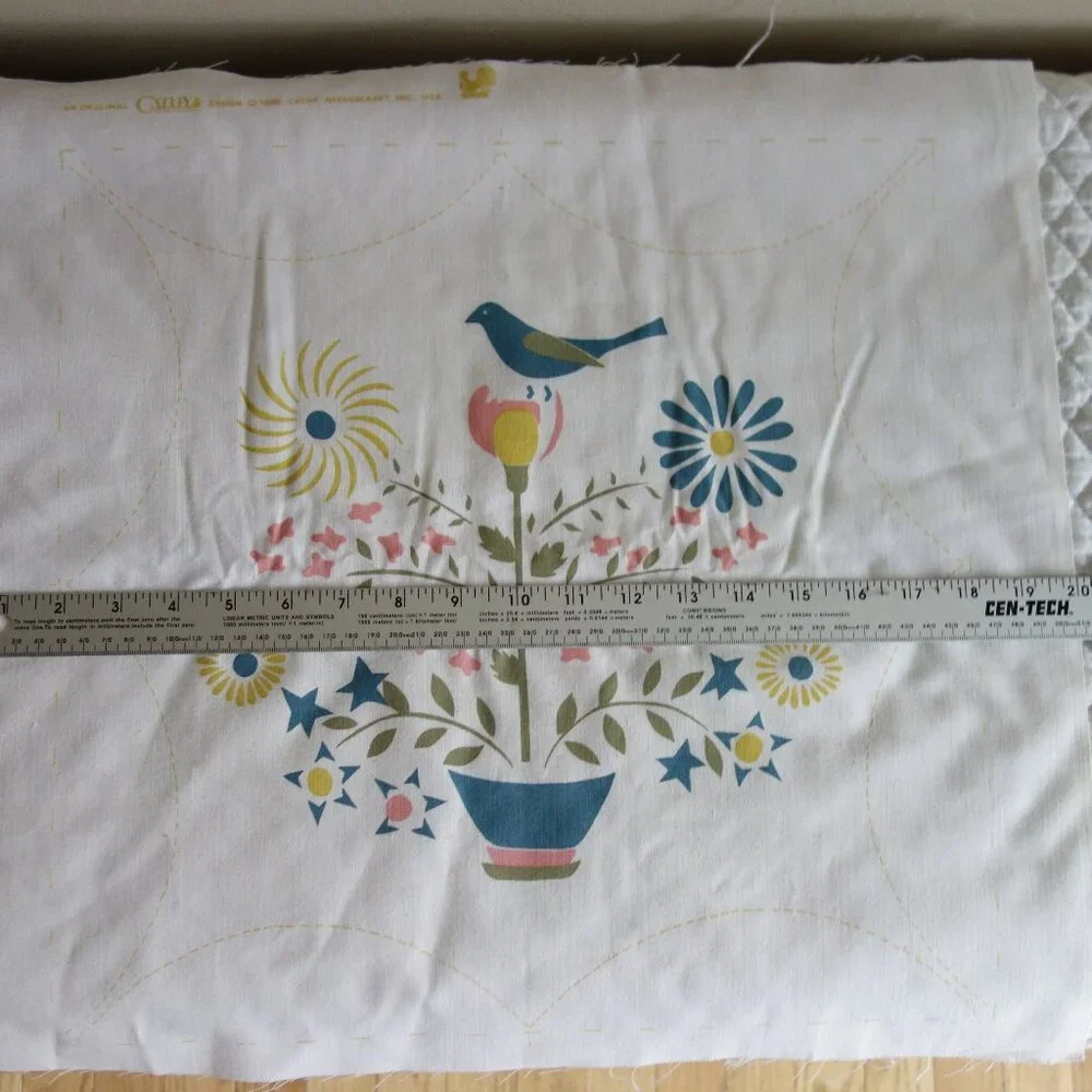 Lot of 6 Vtg 1986 Fabric Square Pillow Blocks by CATHY NEEDLECRAFT